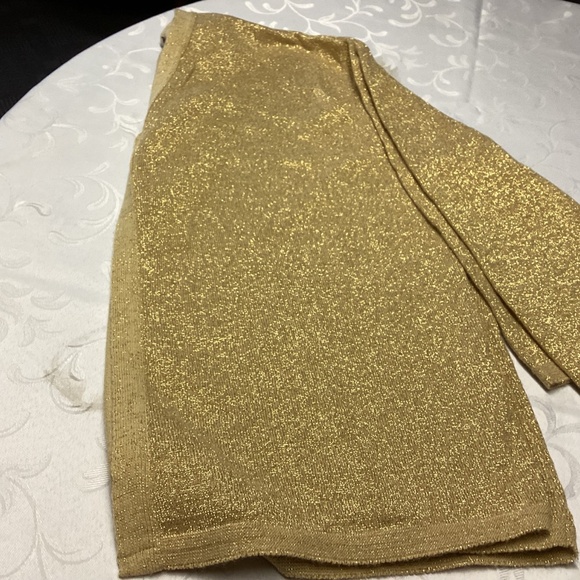 MAGGIE MC NAUGHTEN. Gold Metallic Women's Sweater size2x - Picture 6 of 10